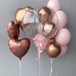 Сердечки и нежно-розовые шарики